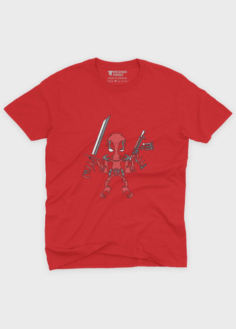 Червона демісезонна футболка для хлопчика з принтом антигероя - дедпул (ts001-1-sre-006-015-037-b) Modno