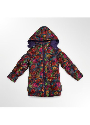 Фіолетова зимня зимова двостороння курточка для дівчинки фіолетова (0108) Quadri foglio