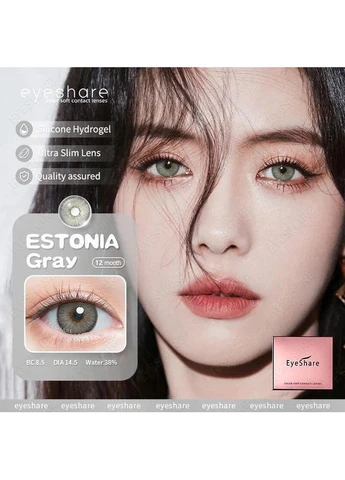 Кольорові лінзи сірі Estonia Gray + контейнер для зберігання в подарунок No Brand (384304272)