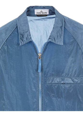Синяя демисезонная куртка 12321 nylon metal overshirt Stone Island