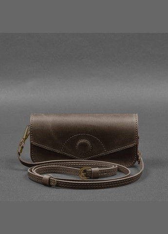 Кожаная сумка-футляр для очков (мини-сумка) тёмно-коричневый Crazy Horse (A-028168) BlankNote (328444733)