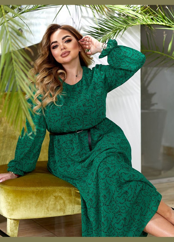 Зеленое женское платье из шифона цвет зеленый р.50/52 452279 New Trend