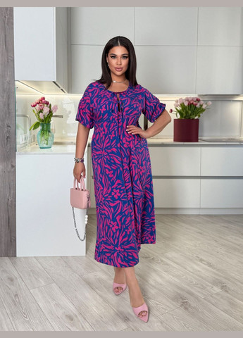 Малиновое женское платье штапель пышная юбка с малиной распоркой You Best