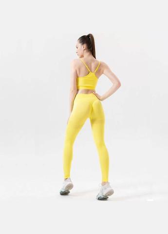 Желтые демисезонные леггинсы женские спортивные Fashion