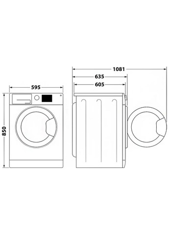Прально-сушильна машина фронтальна, 11(7)кг, 1600, A, 60см, дисплей, пара, інвертор, WHIRLPOOL (314776618)