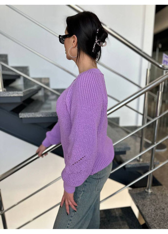 Бузковий демісезонний светр в'язаний теплий LeVi