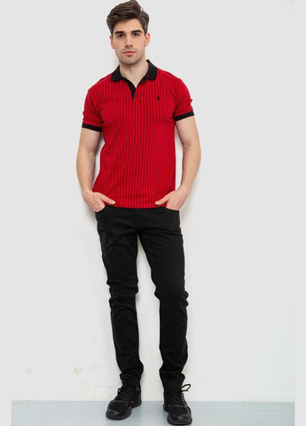 Красная футболка-поло мужское в полоску, цвет мокко, для мужчин Ager
