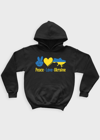 Худі з патріотичним принтом Peace Love Ukraine (HDKids-001-1-BL-005-1-040) Modno (290709001)