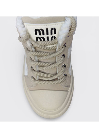 Бежеві жіночі зимові кеди на хутрі бежеві (mx142) 40 Метелик