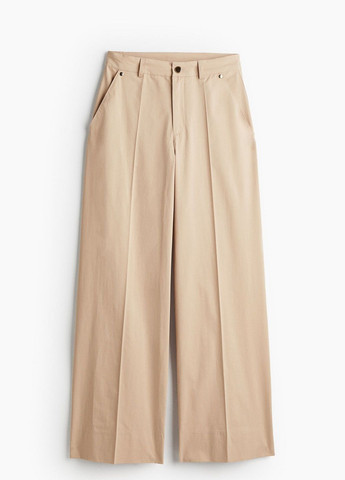 Бежевые классические демисезонные брюки H&M