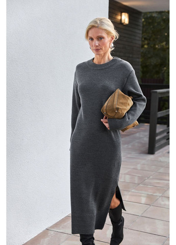Темно-сіра сукня з коміром 2873 Triko Bakh