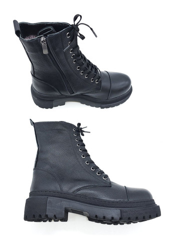 Жіночі черевики на овчині чорні шкіряні L-15-14 25 см (р) Lonza (268213526)