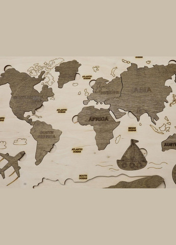Дерев'яна карта світу. 37х25мм (X-232-3) HM furnitura (330610583)