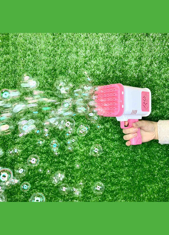 Пістолет для запуску мильних бульбашок 45 отворів 17 см Рожевий (2023-58A) TK Group (325692334)