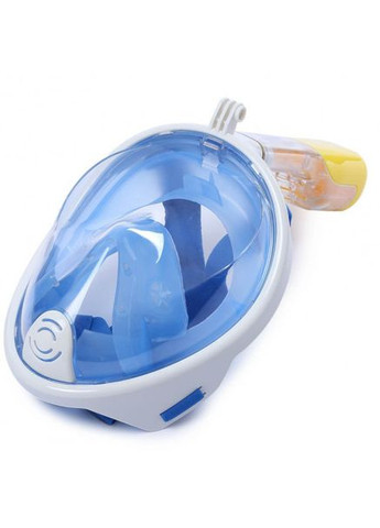 Универсальная маска Размер S/M для плавания снорклинга Easy BREATH (S/M) Синяя Полнолицевая с креплением для камеры Free Breath (272798745)