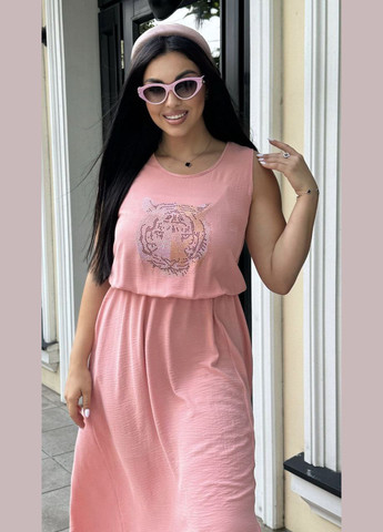 Пудровое повседневный платье женское Україна однотонное