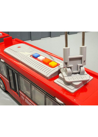 Троллейбус инерционный со светом и звуком механическое открывание дверей масштаб 1:16 резиновые колеса (WY915A/B) WenYi (367191340)