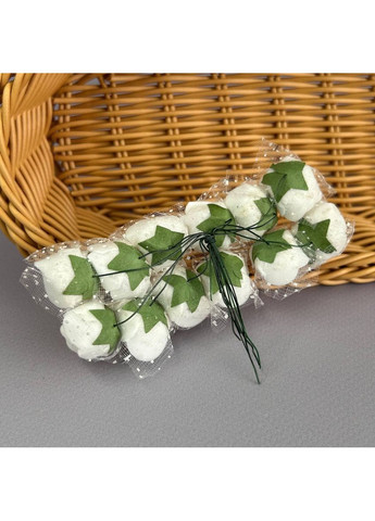 Фоаміранові трояндочки з фатіном 1 букет (12шт) - Білий Plus-plus (352747277)