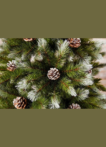 Сосна Pittsburgh 2,30 м зелена з ефектом покриття інеєм і шишками Triumph Tree (329408072)