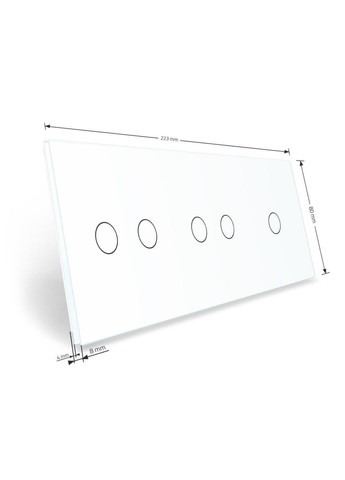 Рамка 3-постовая для 1-сенсорного и двух 2-сенсорных выключателей (1-2-2), закалённое стекло, белая, 223×80 мм Livolo (370970862)