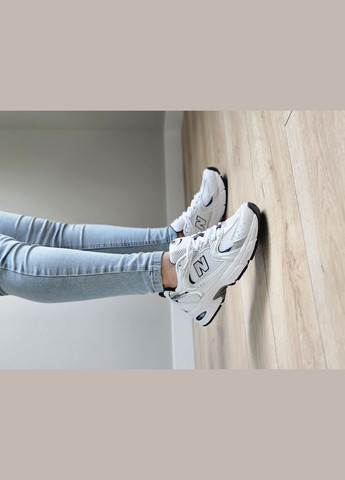 Кроссовки женские и мужские New Balance 530 white silver \ Нью Беланс 530 белые серебряные No Brand белые демисезоны (302241510)
