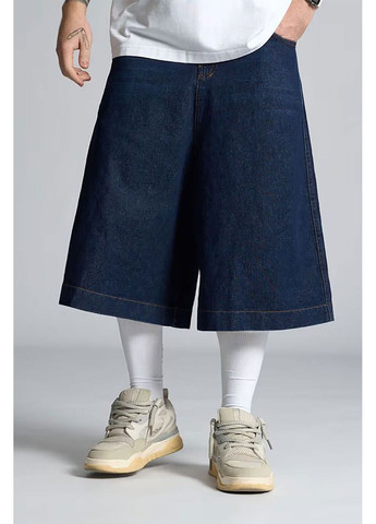 Чоловічі джинсові оверсайз шорти темно-синього кольору OGP (350619802)