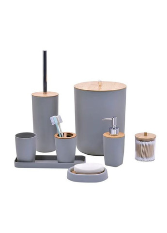 Набор аксессуаров для ванной комнаты и душа 8в1, урна, дозатор для мыла, мыльница, стаканы и аксессуары, No Brand (363044860)