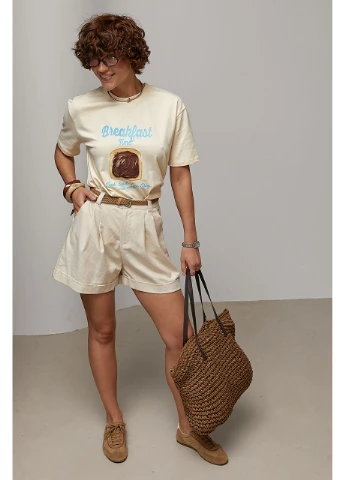 Oversize футболка з food-принтом Lurex - (394719025)