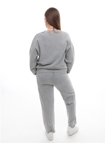 Костюм спортивный женский серый с вареньем брюки со свитшотом MDG Пряма (302879201)