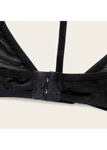 Черный демисезонный черный кружевной комплект нижнего белья для секса с чокером. черное женское нижнее белье с лифчиком, трусиками и чокером China