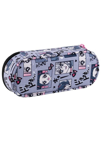 Пенал 1отделение,клапан с карманом на молнии,резинки для фиксации канцелярии 599 Anime Girl Kite (325410423)