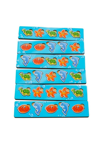 Деревянная настольная игра "Морские жители-2" сортер-комодик 24х15х6 см No Brand (289368960)