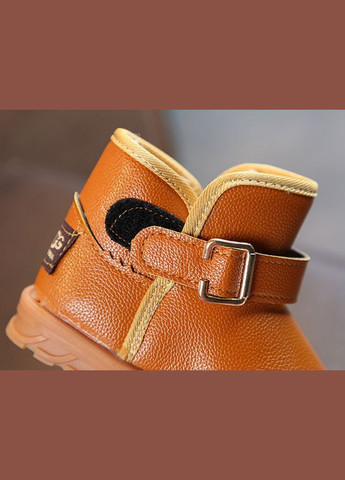 Цветные зимние угги детские xia с мехом pu-кожа желтые. No Brand