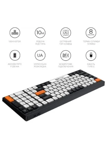 Клавіатура (SK985BO) OfficePro SK985BO Bluetooth/Wireless UA Black/White (394757311)
