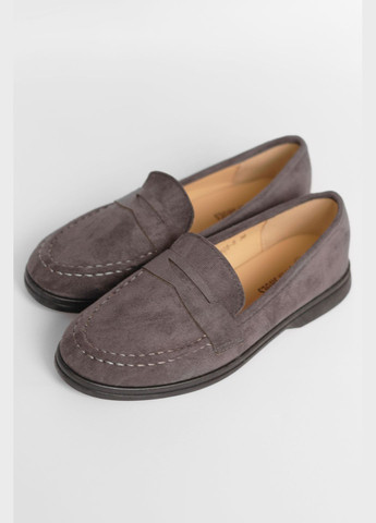 Туфли-лоферы женские серого цвета Let's Shop с цепочками