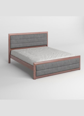 Двоспальне дерев'яне ліжко Барселона Б5 Горіх лісний/Аляска 93 (Сірий) 140х200 см (MBG-14143) Mebigrand (368280465)