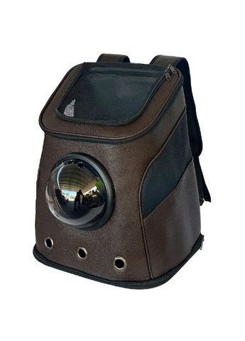 Рюкзак переноска для тварин котів собак з ілюмінатором вентиляцією підстилкою 46х39х29 см (477194-Prob) Темно-коричневий Unbranded (295438363)