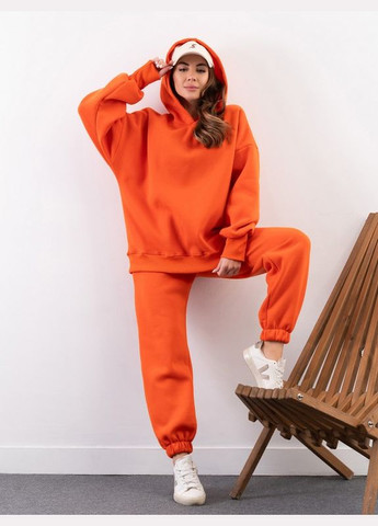 Теплый оверсайз костюм оранжевого цвета ISSA PLUS (279559231)