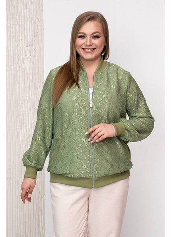 Гипюровый бомбер ТАЛА оливковый 56 Tatiana (349442013)