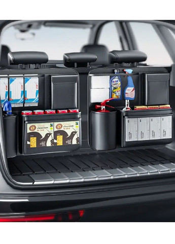 Комплект органайзеров на спинку сиденья в багажник автомобиля 2 штуки искусственная кожа 48х45 см (480287-Prob) Черный Unbranded (333141100)