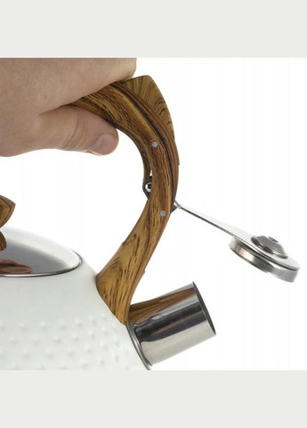 Чайник Whistling Kettle White 2.7л з нержавіючої сталі зі свистком Kamille (372171967)