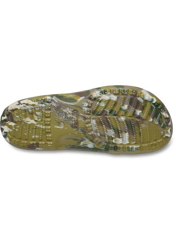 Зеленые пляжные шлепанцы marbled icon slide camouflage 211832 Crocs