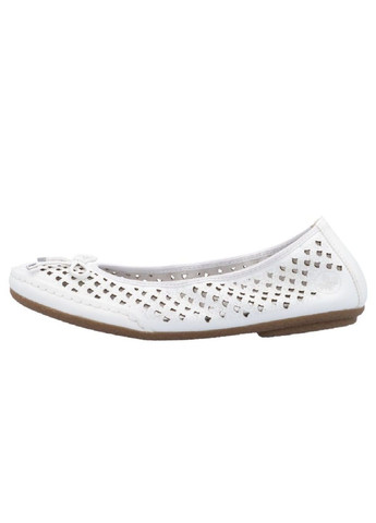 Женские балетки Rieker | белые натуральная кожа (322443462)