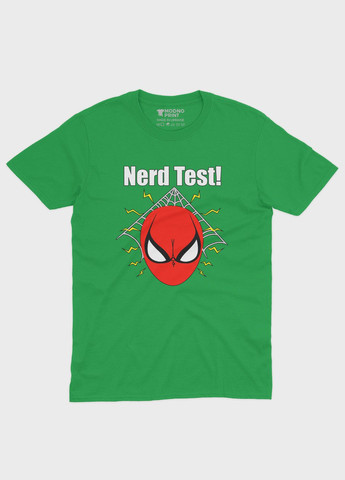 Зеленая демисезонная футболка для девочки с принтом супергероя - человек-паук (ts001-1-keg-006-014-104-g) Modno