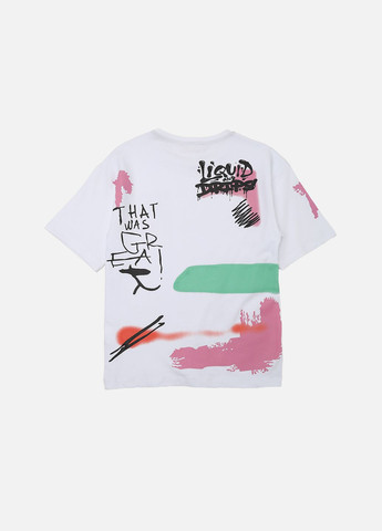 Біла літня футболка з коротким рукавом для дівчинки колір білий цб-00271376 Yuki