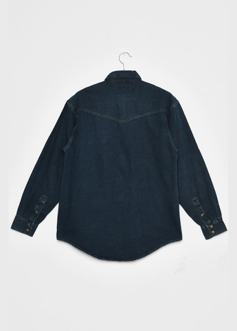 Сорочка чоловіча батальна джинсова темно-синього кольору Let's Shop (276963317)