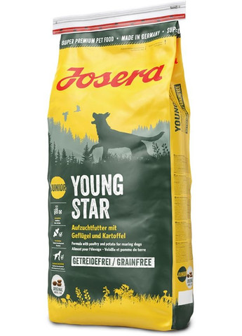 Сухой корм для молодых собак YoungStar Junior беззерновой с мясом птицы 15 кг (4032254743507) Josera (279564272)