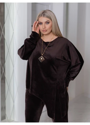 Женский велюровый костюм с узлом No Brand Р5203-945/3 (373999691)