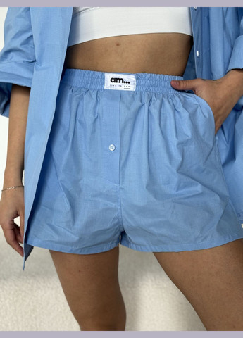 Жіночі шорти блакитного кольору 27448 No Brand (348779790)