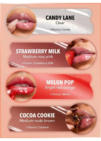 Набір зволожуючих блисків для губ Crystal Glaze Moisturizing Lip Care Set, 4шт х 10мл Sheglam (316582310)